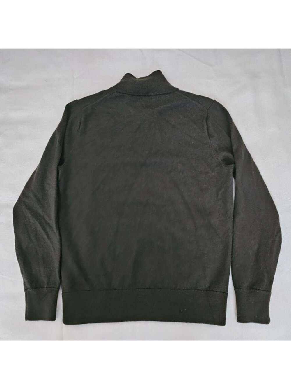 J. Crew Gray 100% Merino Wool Quarter Zip Long Sleeve Pullover Sweater Sz Large - Picture 4 of 13